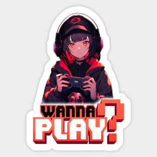 Gamer Girl wants to Play – Anime Wallpaper Sticker